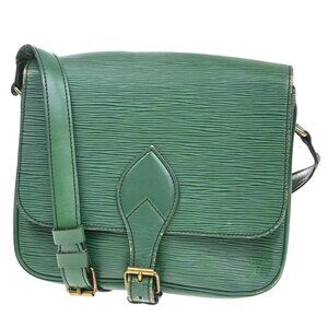LOUIS VUITTON LV Cartouchiere MM Shoulder Bag Epi Leather Green M52244 32KP218